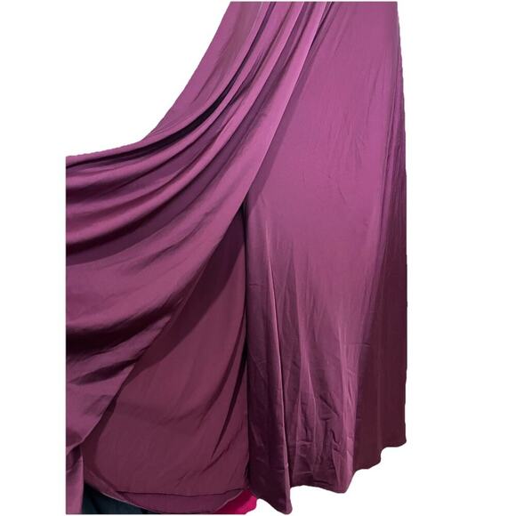 Lulus Ode to Love Satin Side Slit Maxi Dress Size XS Red Event Bridesmaid Formal - Picture 3 of 6